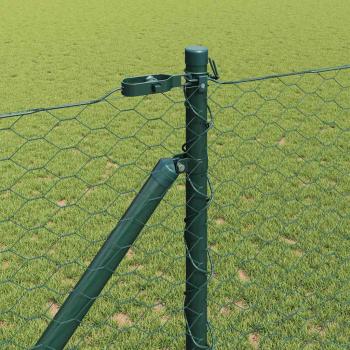 Zaun mit Pfosten Grün 1,4 x 25 m PVC-beschichteter Stahl