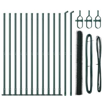 Zaun mit Pfosten Grün 1,4 x 25 m PVC-beschichteter Stahl