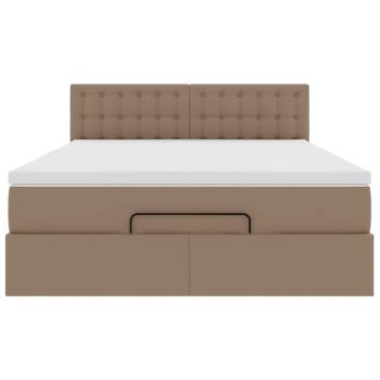 Ottoman-Bett mit Matratzen & LEDs Cappuccino-Braun 140x200cm