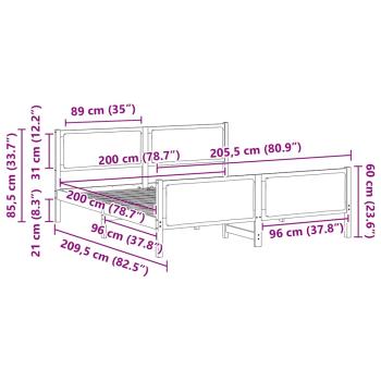 Bettgestell mit Kopfteil Dunkelgrau 200 x 200 cm Stoff