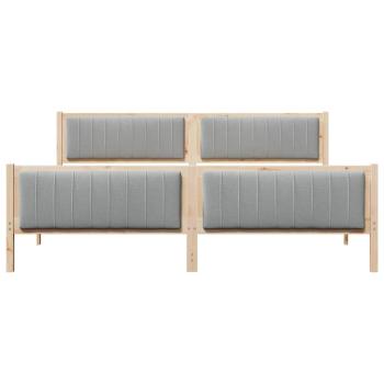 Bettgestell Braun und hellgrau 200 x 200 cm Massivholz Kiefer