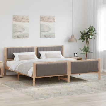 ARDEBO.de - Bettgestell Braun und Taupe 200 x 200 cm Massivholz Kiefer