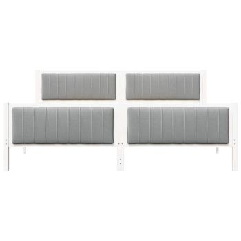 Bettgestell Weiß und hellgrau 200 x 200 cm Massivholz Kiefer