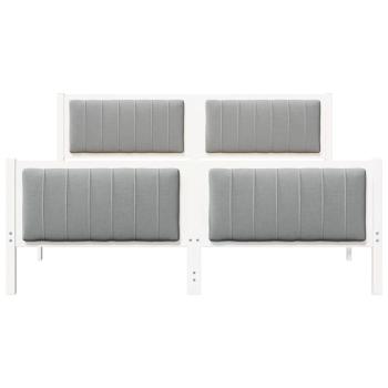 Bettgestell Weiß und hellgrau 160 x 200 cm Massivholz Kiefer