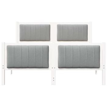 Bettgestell Weiß und hellgrau 140 x 190 cm Massivholz Kiefer