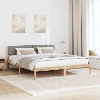 Bettgestell Braun und Taupe 200 x 200 cm Massivholz Kiefer