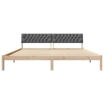 Bettgestell braun und dunkelgrau 200 x 200 cm Massivholz Kiefer