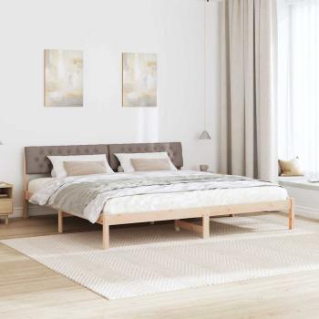 Bettgestell Braun und Taupe 200 x 200 cm Massivholz Kiefer