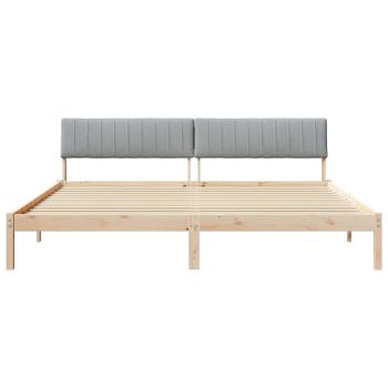 Bettgestell Braun und hellgrau 200 x 200 cm Massivholz Kiefer