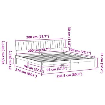 Bettgestell Braun und Schwarz 200 x 200 cm Massivholz Kiefer