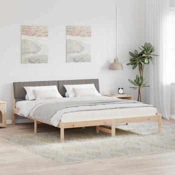 ARDEBO.de - Bettgestell Braun und Taupe 180 x 200 cm Massivholz Kiefer