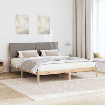 Bettgestell Braun und Taupe 180 x 200 cm Massivholz Kiefer