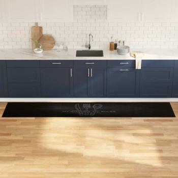 ARDEBO.de - Küchen Teppich Schwarz 300 x 60 cm Samt