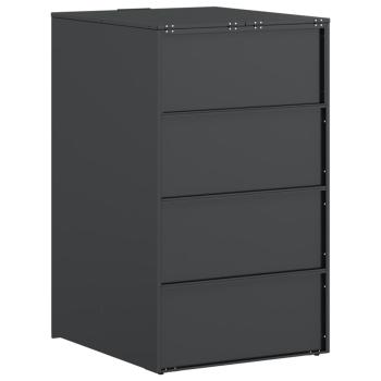 Mülltonnenlager mit Gas-Hebedeckel für 240L Tonne Anthrazit