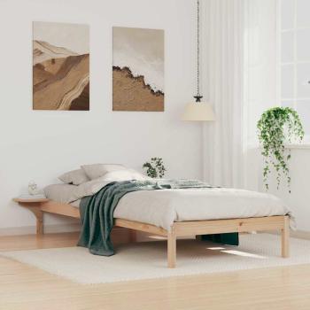 ARDEBO.de - Bettgestell mit Nachttischen Natur 90 x 210 cm