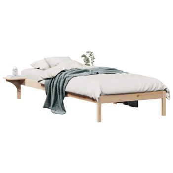 Bettgestell mit Nachttischen Natur 90 x 210 cm