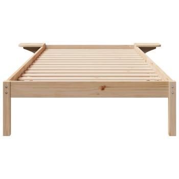 Bettgestell mit Nachttischen Natur 90 x 210 cm