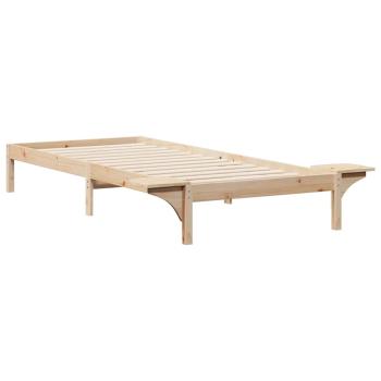 Bettgestell mit Nachttischen Natur 90 x 210 cm