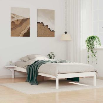 ARDEBO.de - Bettgestell mit Nachttischen Weiß 90 x 210 cm