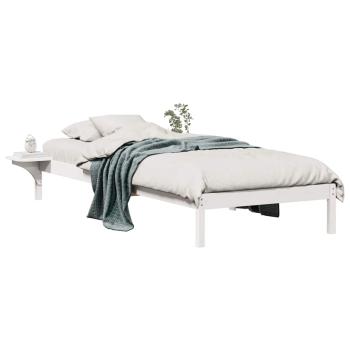 Bettgestell mit Nachttischen Weiß 90 x 210 cm
