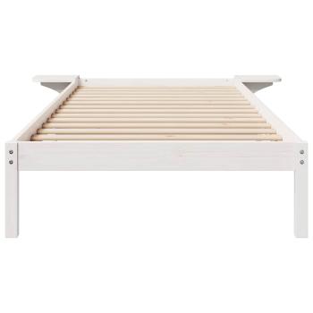 Bettgestell mit Nachttischen Weiß 90 x 210 cm