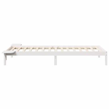 Bettgestell mit Nachttischen Weiß 90 x 210 cm