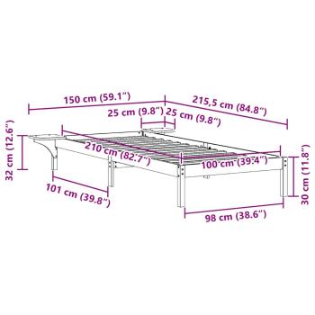 Bettgestell mit Nachttischen Wachsbraun 100 x 210 cm
