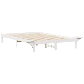 Bettgestell mit Nachttischen Weiß 160 x 210 cm