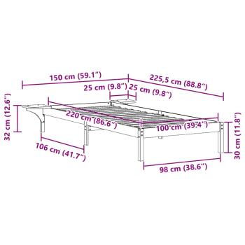 Bettgestell mit Nachttischen Wachsbraun 100 x 220 cm