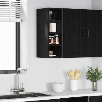 ARDEBO.de - Hängeschrank Riga Schwarz Eichen-Optik 20 x 29,5 x 60 cm