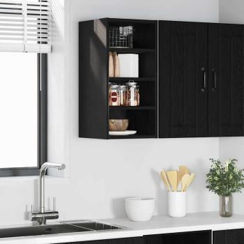 ARDEBO.de - Hängeschrank Riga Schwarz Eichen-Optik 30 x 29,5 x 60 cm