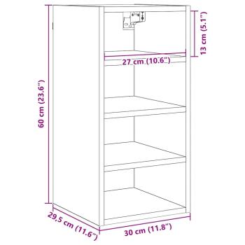 Hängeschrank Riga Schwarz Eichen-Optik 30 x 29,5 x 60 cm