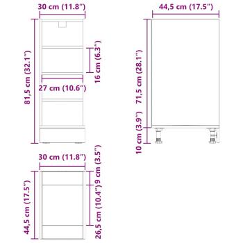 Küchenunterschrank mit Regal Riga Schwarz Eichen-Optik