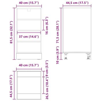 Küchenunterschrank mit Schubladen Riga Schwarz Eichen-Optik