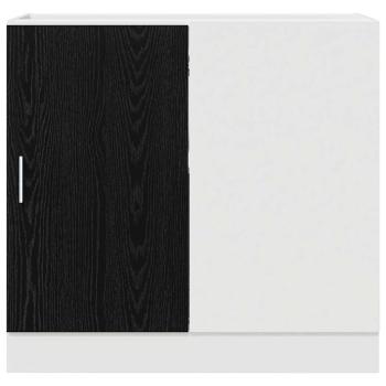 Küchen-Eck-Basisschrank mit Speicher Riga Schwarz Eichen-Optik