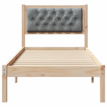 Bettgestell mit Kopfteil Hellgrau 75 x 190 cm Stoff