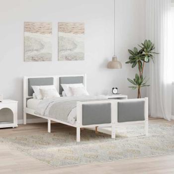 ARDEBO.de - Bettgestell mit Kopfteil Hellgrau 120 x 200 cm Stoff