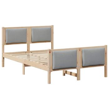 Bettgestell mit Kopfteil Hellgrau 120 x 190 cm Stoff