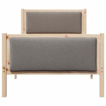 Bettgestell mit Kopfteil Taupe 90 x 200 cm Stoff
