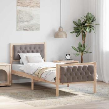 ARDEBO.de - Bettgestell mit Kopfteil Taupe 75 x 190 cm Stoff