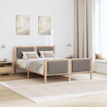 Bettgestell Braun und Taupe 135 x 190 cm Massivholz Kiefer