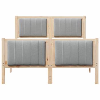 Bettgestell Braun und hellgrau 120 x 190 cm Massivholz Kiefer