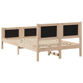 Bettgestell Braun und hellgrau 120 x 190 cm Massivholz Kiefer