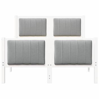 Bettgestell Weiß und hellgrau 120 x 190 cm Massivholz Kiefer