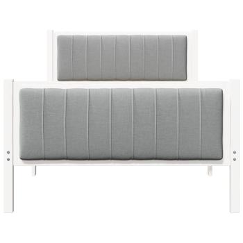 Bettgestell Weiß und hellgrau 100 x 200 cm Massivholz Kiefer