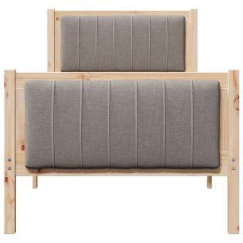 Bettgestell Braun und Taupe 75 x 190 cm Massivholz Kiefer