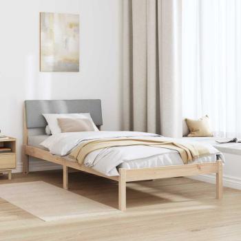 Bettgestell Braun und hellgrau 90 x 200 cm Massivholz Kiefer
