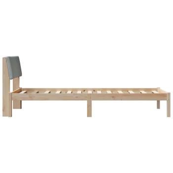 Bettgestell Braun und hellgrau 90 x 200 cm Massivholz Kiefer