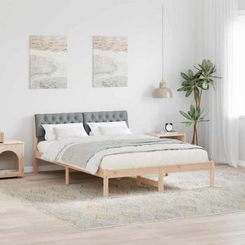 ARDEBO.de - Bettgestell Braun und hellgrau 140 x 200 cm Massivholz Kiefer