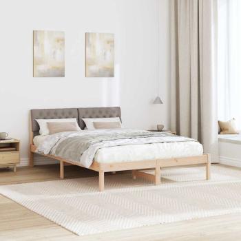 Bettgestell Braun und Taupe 140 x 200 cm Massivholz Kiefer